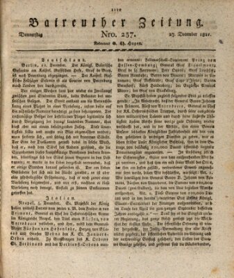 Bayreuther Zeitung Donnerstag 27. Dezember 1821