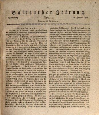 Bayreuther Zeitung Donnerstag 10. Januar 1822