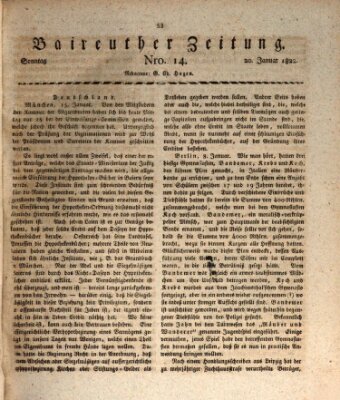 Bayreuther Zeitung Sonntag 20. Januar 1822