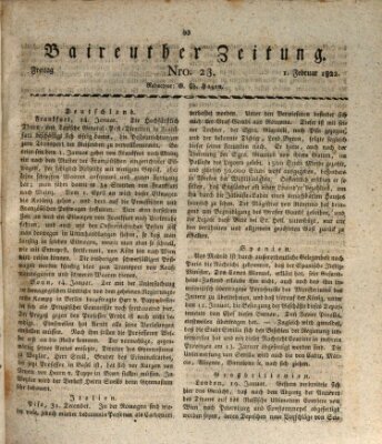 Bayreuther Zeitung Freitag 1. Februar 1822