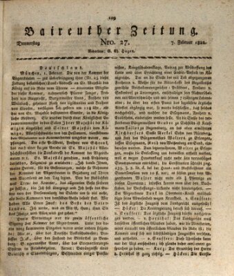 Bayreuther Zeitung Donnerstag 7. Februar 1822