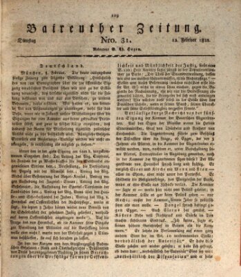 Bayreuther Zeitung Dienstag 12. Februar 1822