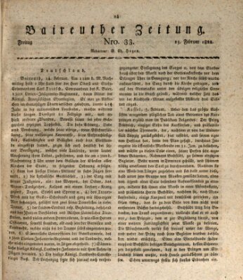 Bayreuther Zeitung Freitag 15. Februar 1822