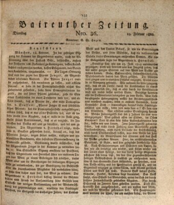 Bayreuther Zeitung Dienstag 19. Februar 1822