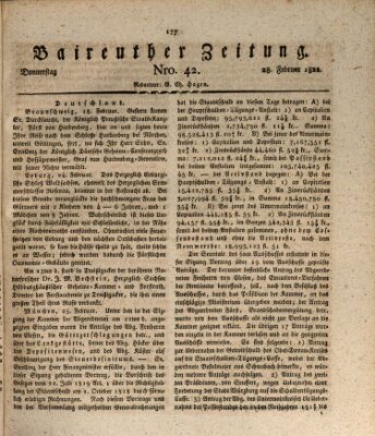 Bayreuther Zeitung Donnerstag 28. Februar 1822