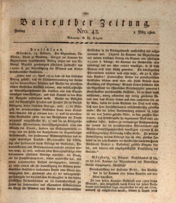 Bayreuther Zeitung Freitag 1. März 1822