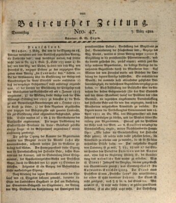 Bayreuther Zeitung Donnerstag 7. März 1822