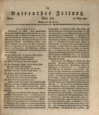 Bayreuther Zeitung Freitag 15. März 1822