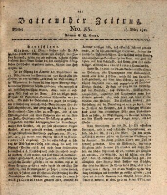 Bayreuther Zeitung Montag 18. März 1822