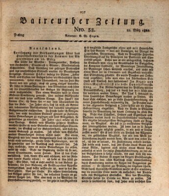 Bayreuther Zeitung Freitag 22. März 1822