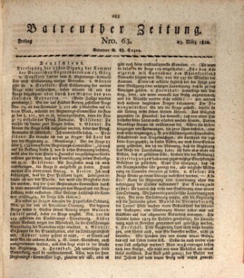 Bayreuther Zeitung Freitag 29. März 1822