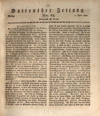 Bayreuther Zeitung Montag 1. April 1822