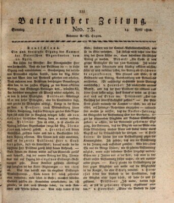 Bayreuther Zeitung Sonntag 14. April 1822