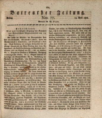 Bayreuther Zeitung Freitag 19. April 1822