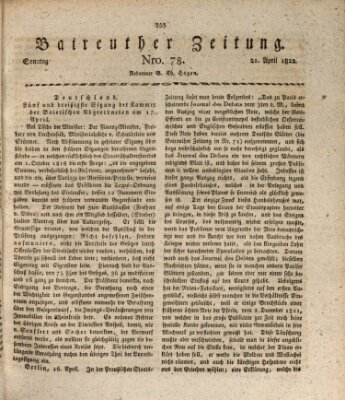 Bayreuther Zeitung Sonntag 21. April 1822