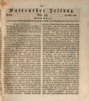 Bayreuther Zeitung Montag 29. April 1822