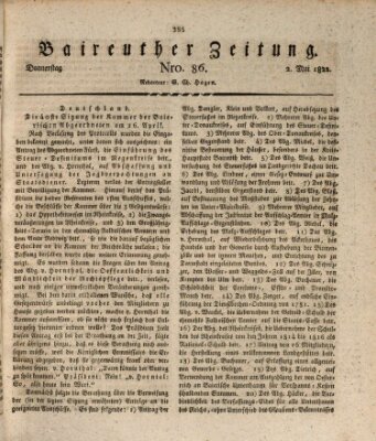 Bayreuther Zeitung Donnerstag 2. Mai 1822