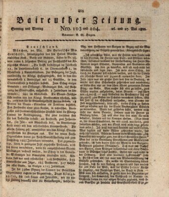 Bayreuther Zeitung Sonntag 26. Mai 1822