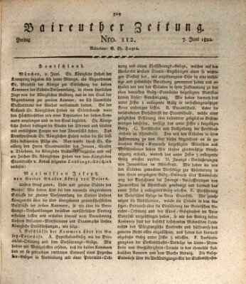 Bayreuther Zeitung Freitag 7. Juni 1822