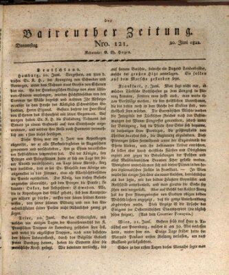 Bayreuther Zeitung Donnerstag 20. Juni 1822