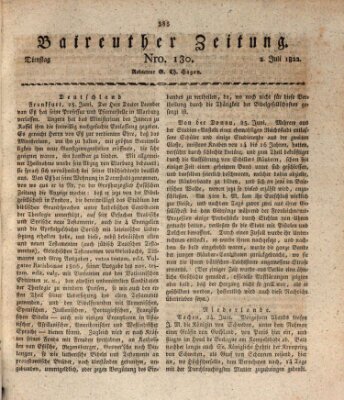 Bayreuther Zeitung Dienstag 2. Juli 1822