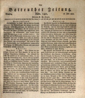 Bayreuther Zeitung Dienstag 16. Juli 1822