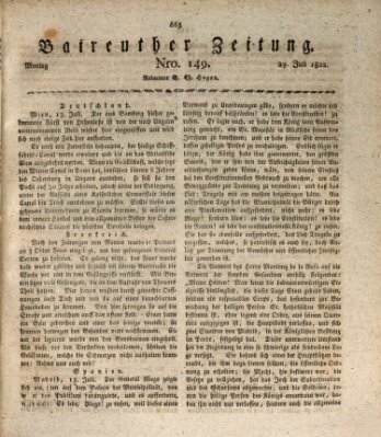 Bayreuther Zeitung Montag 29. Juli 1822