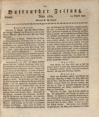 Bayreuther Zeitung Dienstag 13. August 1822