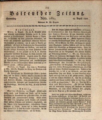 Bayreuther Zeitung Donnerstag 15. August 1822