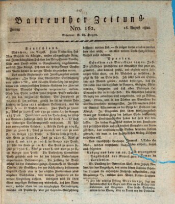 Bayreuther Zeitung Freitag 16. August 1822