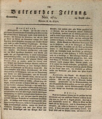 Bayreuther Zeitung Donnerstag 29. August 1822