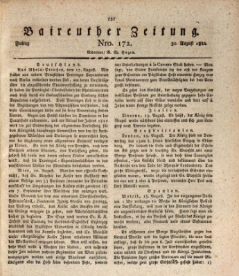 Bayreuther Zeitung Freitag 30. August 1822