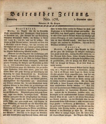 Bayreuther Zeitung Donnerstag 5. September 1822