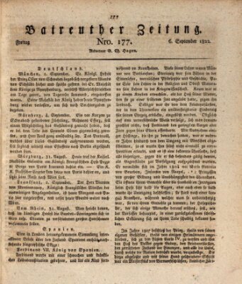 Bayreuther Zeitung Freitag 6. September 1822