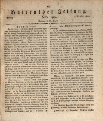 Bayreuther Zeitung Montag 7. Oktober 1822