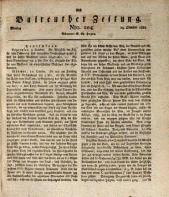 Bayreuther Zeitung Montag 14. Oktober 1822