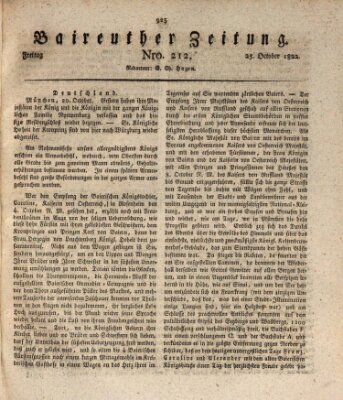 Bayreuther Zeitung Freitag 25. Oktober 1822