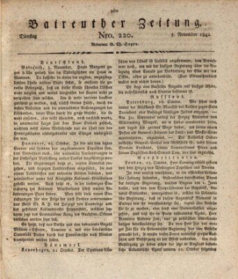 Bayreuther Zeitung Dienstag 5. November 1822