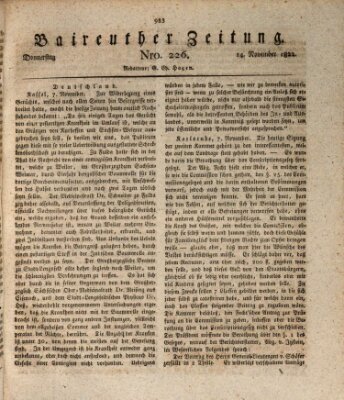 Bayreuther Zeitung Donnerstag 14. November 1822