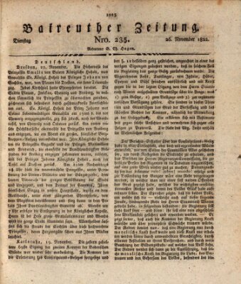 Bayreuther Zeitung Dienstag 26. November 1822