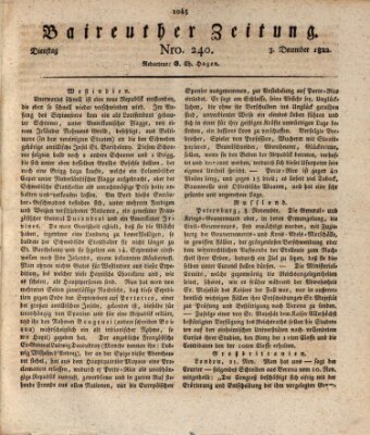 Bayreuther Zeitung Dienstag 3. Dezember 1822