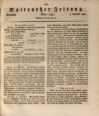 Bayreuther Zeitung Donnerstag 5. Dezember 1822