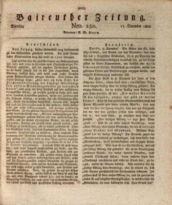 Bayreuther Zeitung Dienstag 17. Dezember 1822