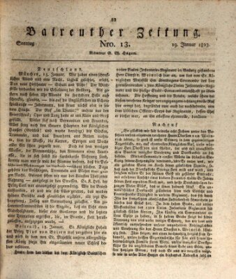 Bayreuther Zeitung Sonntag 19. Januar 1823