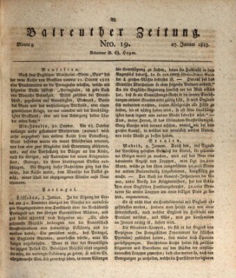 Bayreuther Zeitung Montag 27. Januar 1823