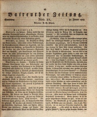 Bayreuther Zeitung Donnerstag 30. Januar 1823