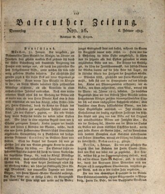 Bayreuther Zeitung Donnerstag 6. Februar 1823