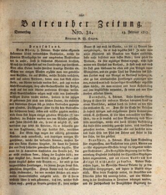 Bayreuther Zeitung Donnerstag 13. Februar 1823