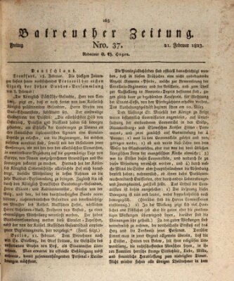 Bayreuther Zeitung Freitag 21. Februar 1823