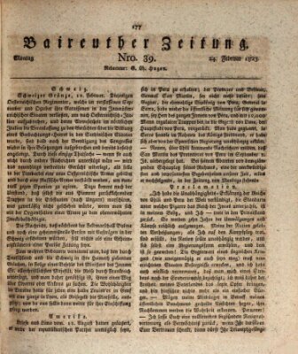 Bayreuther Zeitung Montag 24. Februar 1823